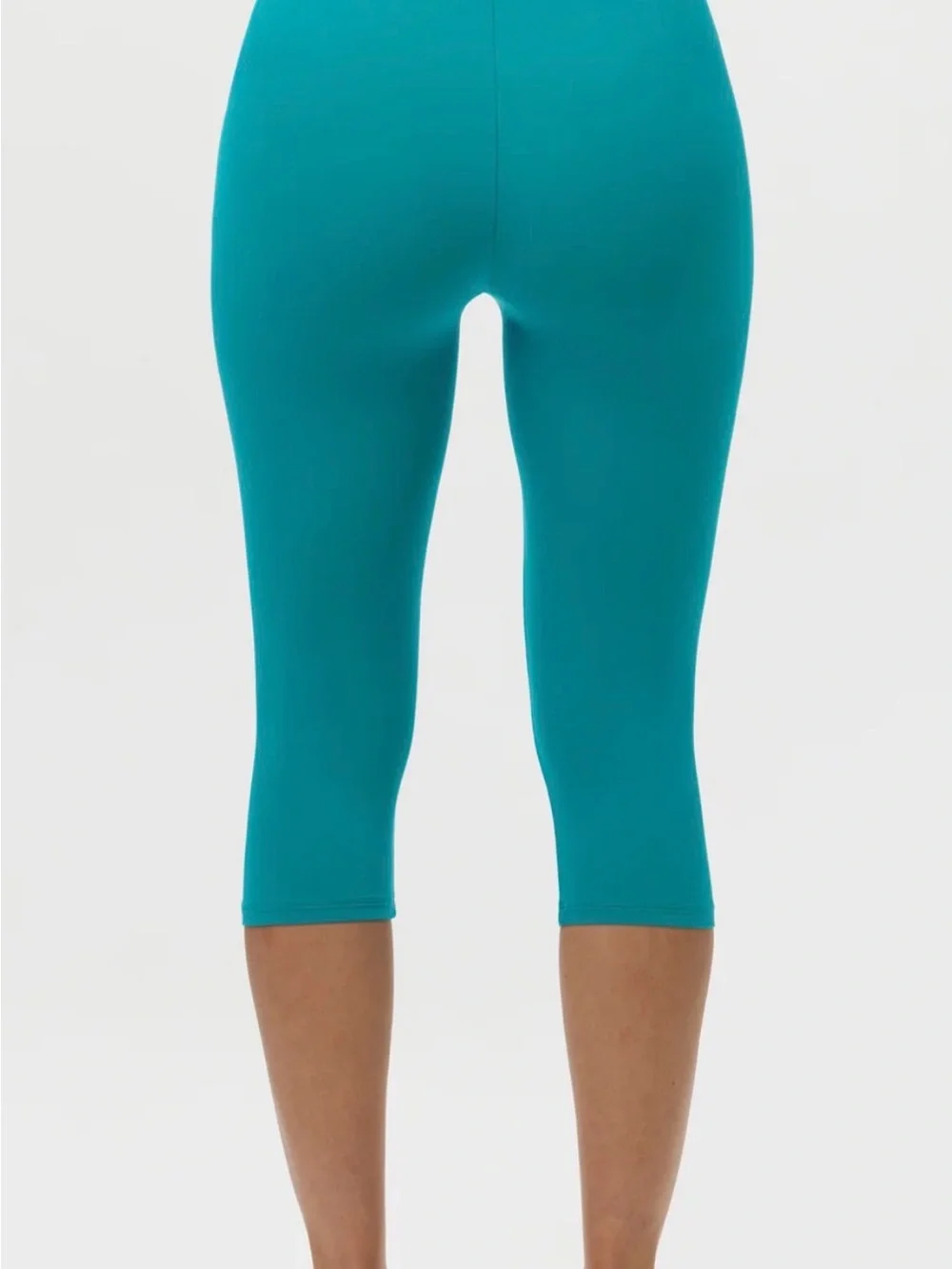 Naked Wardrobe Aqua Two Piece Capri Leggings Set